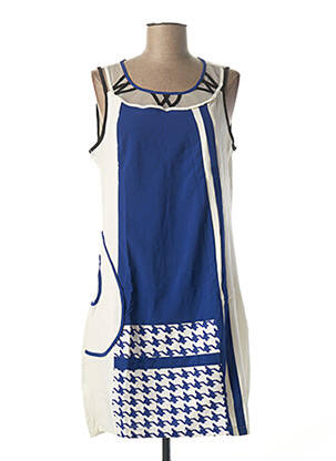 Tunique sans manche col rond bleu L33 femme