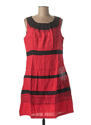 Robe mi-longue sans manche sans manche rouge L33 femme