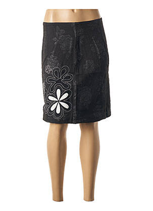 Jupe mi-longue coupe droite noir L33 femme