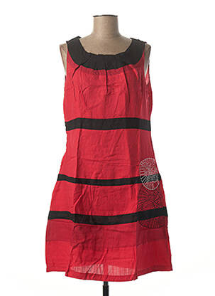 Robe mi-longue sans manche sans manche rouge L33 femme