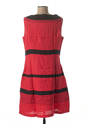 Robe mi-longue sans manche sans manche rouge L33 femme