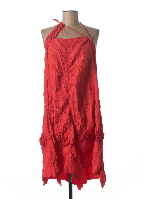 Robe mi-longue rouge L33 pour femme