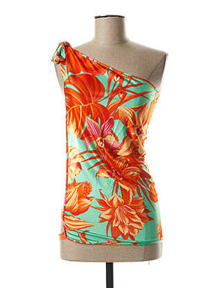 Top stretch sans manche orange VERSUS femme