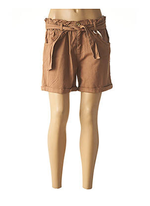 Short fermeture zippée sous rabat boutonné taille normale marron RINASCIMENTO femme