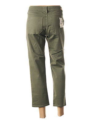 Pantalon 7/8 fermeture zippée sous rabat boutonné taille basse vert FIVE femme
