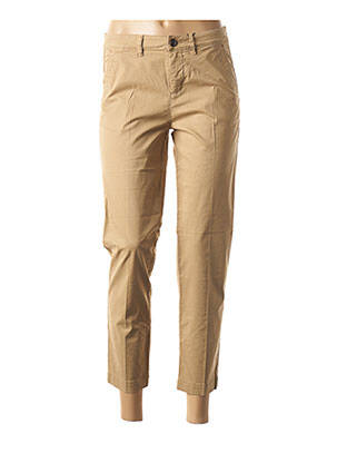 Pantalon 7/8 tissage popeline taille normale beige MAYJUNE femme