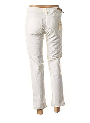 Pantalon 7/8 fermeture zippée sous rabat boutonné taille normale blanc FIVE femme