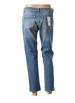 Pantalon 7/8 fermeture zippée sous rabat boutonné taille basse bleu FIVE femme