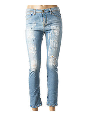 Pantalon 7/8 stretch taille basse bleu ACQUAVERDE femme