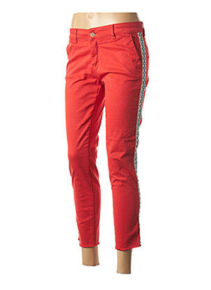 Pantalon 7/8 stretch taille basse rouge FIVE femme