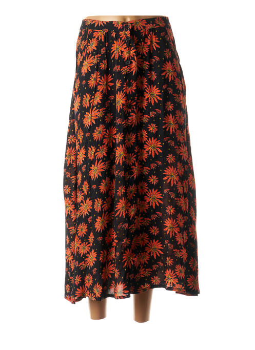 Jupe longue tissage crêpe noir FIVE femme