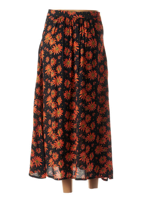 Jupe longue tissage crêpe noir FIVE femme