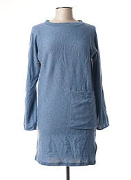 Robe pull tissage chiné manches longues bleu NOTSHY femme