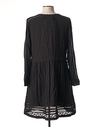 Robe mi-longue manches longues manches longues noir BERENICE femme