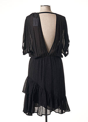 Robe mi-longue manches longues manches longues noir BERENICE femme