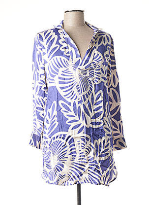 Tunique manches longues poignets boutonnés avec fente violet NOTSHY femme