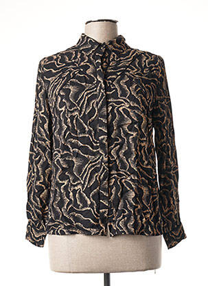 Chemisier coupe cintrée manches longues noir BERENICE femme