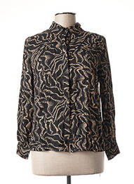 Chemisier coupe cintrée manches longues noir BERENICE femme