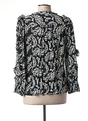 Blouse imprimé fantaisie manches longues noir BERENICE femme