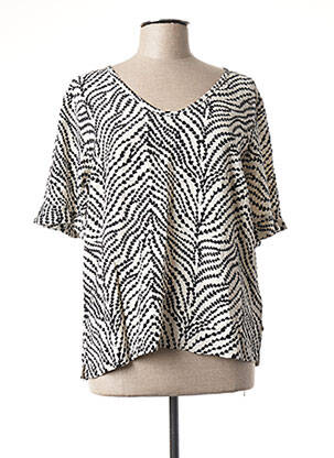 Blouse imprimé fantaisie manches courtes beige FABIENNE CHAPOT femme