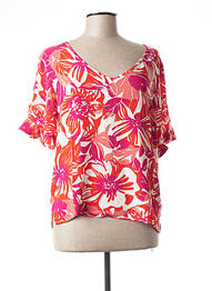 Blouse imprimé fleurs manches courtes rose FABIENNE CHAPOT femme