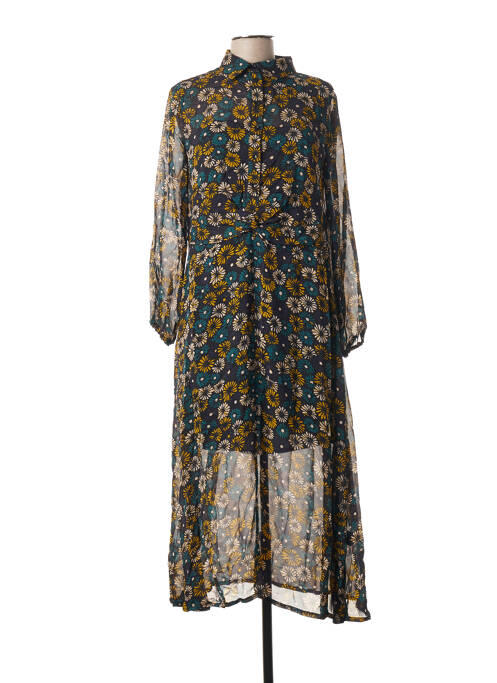 Robe longue imprimé fleurs manches longues noir STELLA FOREST femme