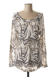 Pull col rond manches longues gris MY SUNDAY MORNING femme