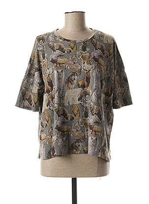 T-shirt imprimé fantaisie manches courtes gris PAUL & JOE SISTER femme