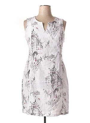 Robe mi-longue blanc MALOKA pour femme