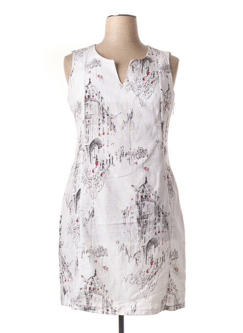 Robe mi-longue blanc MALOKA pour femme