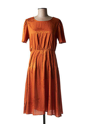 Robe mi-longue orange CHERRY pour femme