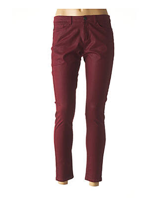 Pantalon slim broderie rivets taille normale rouge ONE STEP femme