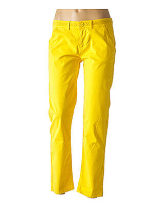 Pantalon coupe droite taille normale jaune ONE STEP femme