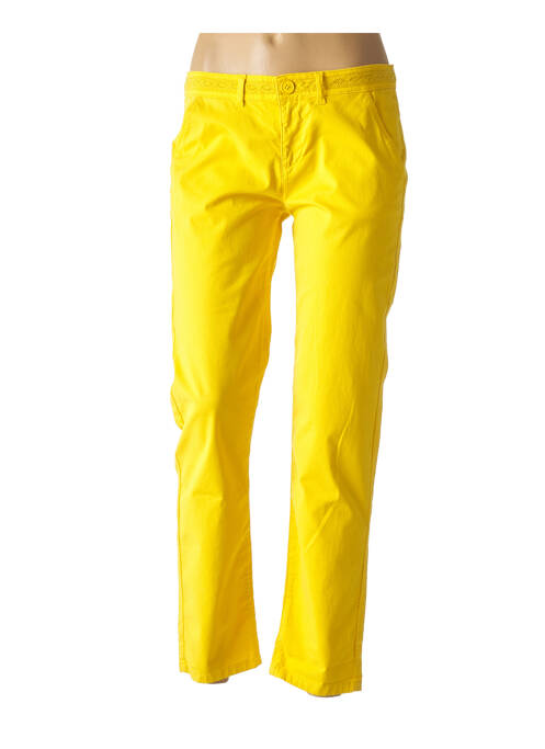 Pantalon coupe droite taille normale jaune ONE STEP femme
