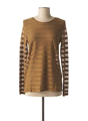 T-shirt manches longues manches longues marron IKKS femme