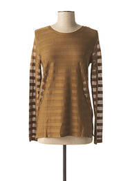 T-shirt manches longues manches longues marron IKKS femme