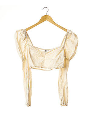 Top col carré beige BOOHOO femme