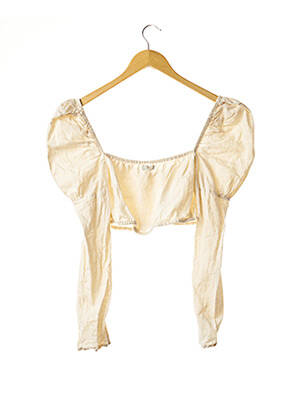 Top col carré beige BOOHOO femme