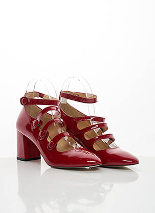 Escarpins tissage vernis talon de 7 à 9cm rouge MINELLI femme