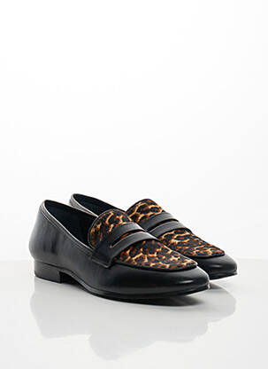 Mocassins tissage satiné talon plat jusqu'à 3cm noir MINELLI femme