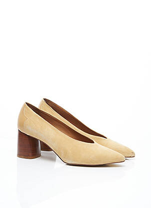 Escarpins matière lisse talon de 7 à 9cm beige BY FAR femme