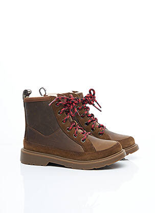 Bottines/boots tissage satiné marron UGG garçon