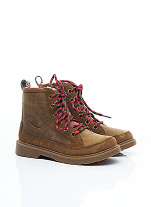 Bottines/boots tissage satiné marron UGG garçon
