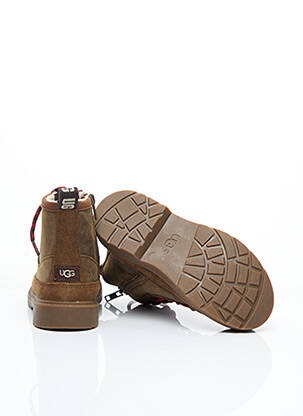 Bottines/boots tissage satiné marron UGG garçon