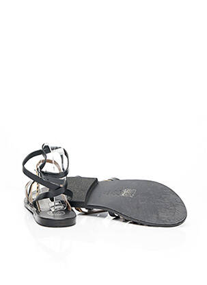 Spartiates semelle extérieure cuir talon plat jusqu'à 3cm noir WHITE SUN femme