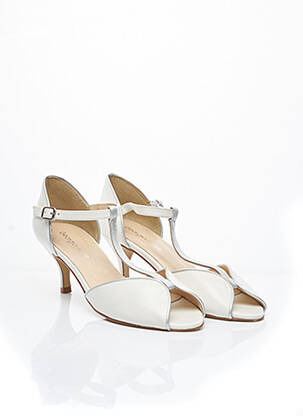 Sandales/nu pieds matière lisse talon de 4 à 6cm blanc GEORGIA ROSE femme