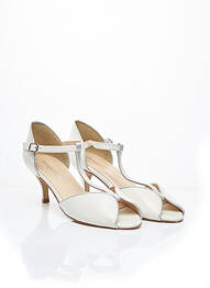 Sandales/nu pieds matière lisse talon de 4 à 6cm blanc GEORGIA ROSE femme
