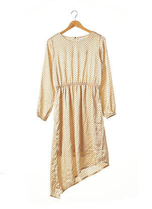 Robe mi-longue manches longues manches longues beige COMPAÑIA FANTASTICA femme