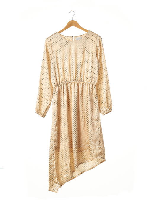 Robe mi-longue coupe fluide manches longues beige COMPAÑIA FANTASTICA femme
