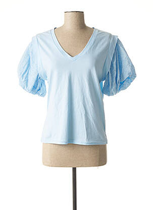 T-shirt bleu EXQUISS'S pour femme
